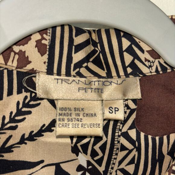 Vintage 100% Silk Button-Up Jacket – Size SP (Small Petite) - Picture 12 of 13